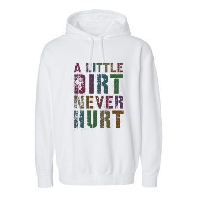 Funny A Little Dirt Never Hurt Gardening Bike Garment-Dyed Fleece Hoodie