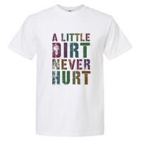 Funny A Little Dirt Never Hurt Gardening Bike Garment-Dyed Heavyweight T-Shirt