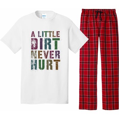 Funny A Little Dirt Never Hurt Gardening Bike Pajama Set