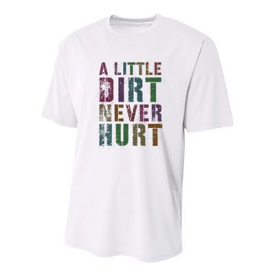 Funny A Little Dirt Never Hurt Gardening Bike Youth Performance Sprint T-Shirt