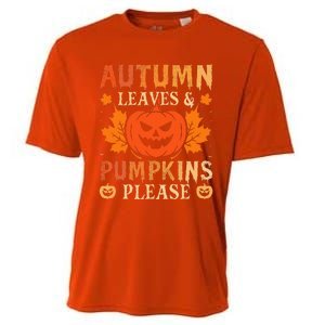 Fall Autumn Leaves & Pumpkin Please Halloween Cooling Performance Crew T-Shirt