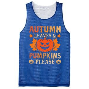 Fall Autumn Leaves & Pumpkin Please Halloween Mesh Reversible Basketball Jersey Tank