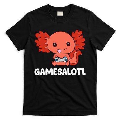 Funny Axolotl Lover Gamesalotl Gaming Axolotl T-Shirt