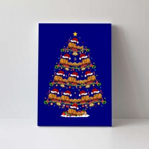 Funny Airplane Lover Matching Santa Airplane Christmas Tree Gift Canvas