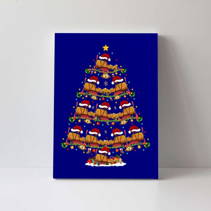 Funny Airplane Lover Matching Santa Airplane Christmas Tree Gift Canvas