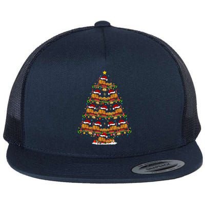 Funny Airplane Lover Matching Santa Airplane Christmas Tree Gift Flat Bill Trucker Hat