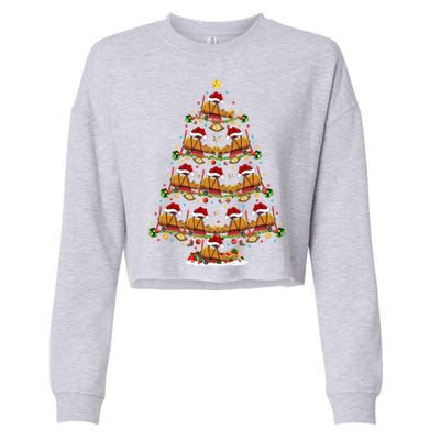 Funny Airplane Lover Matching Santa Airplane Christmas Tree Gift Cropped Pullover Crew