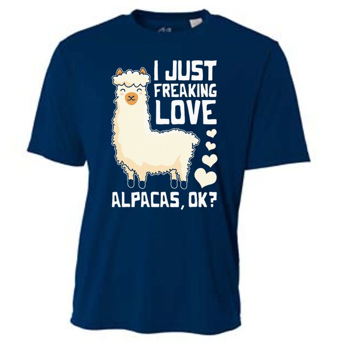 Funny Alpaca Lover Design I Just Freaking love Alpacas Cooling Performance Crew T-Shirt