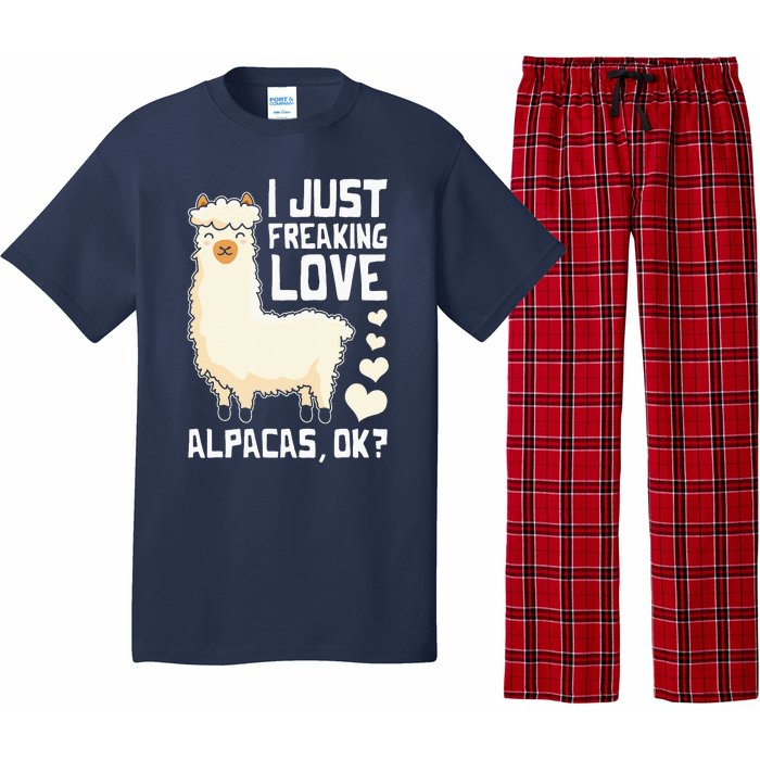 Funny Alpaca Lover Design I Just Freaking love Alpacas Pajama Set