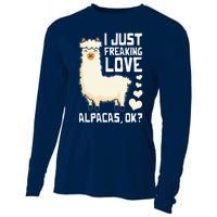 Funny Alpaca Lover Design I Just Freaking love Alpacas Cooling Performance Long Sleeve Crew