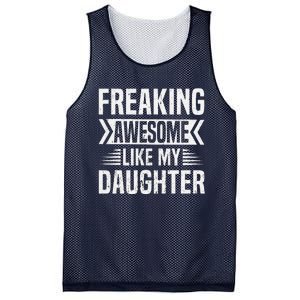 Freaking Awesome Like My Daughter Funny Fathers Mothers Day Mesh Reversible Basketball Jersey Tank