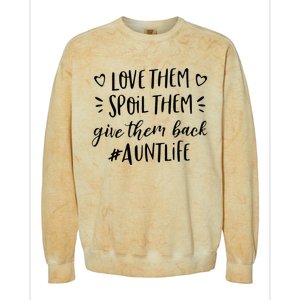 Funny Aunt Life Love Them Spoil Them Give Them Back Auntie Colorblast Crewneck Sweatshirt