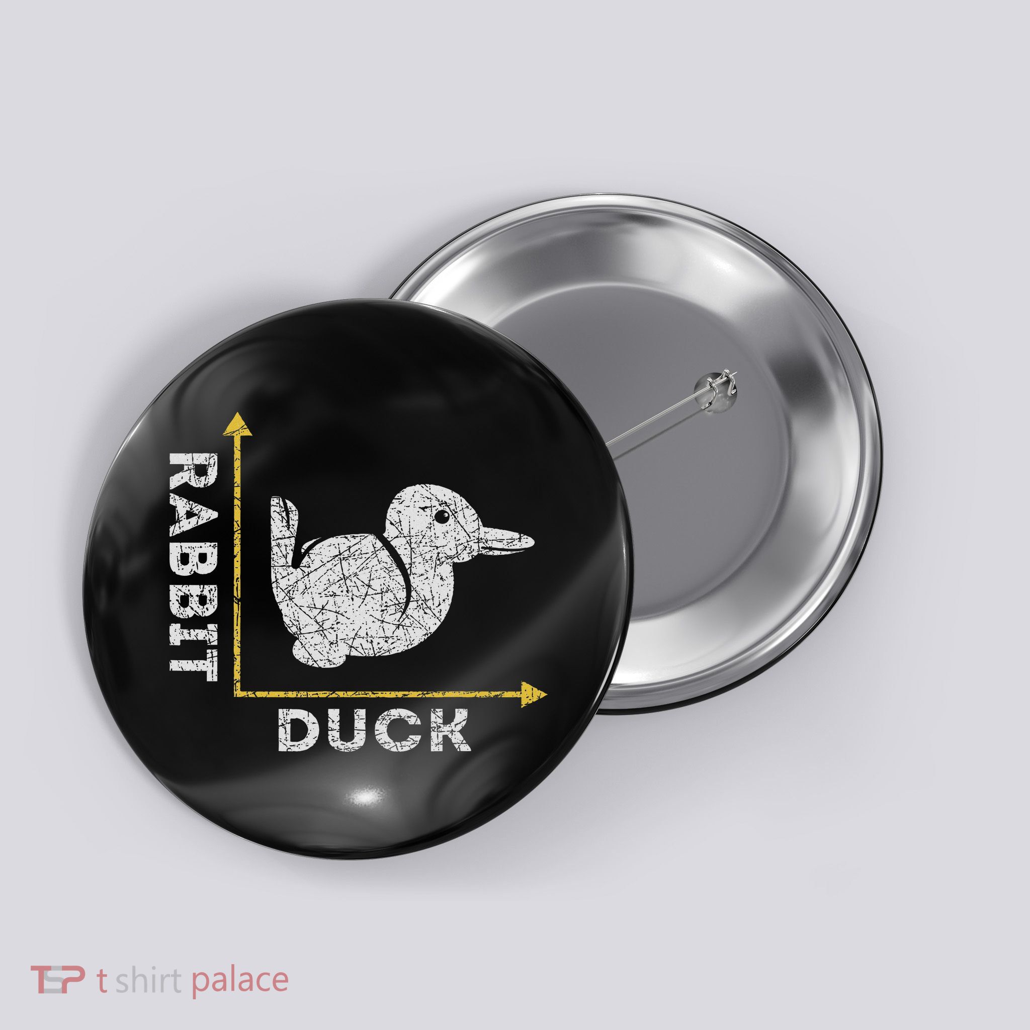 Funny Animal Lover Gift Optical Illusion Duck Or Rabbit Button