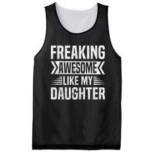 Freaking Awesome Like My Daughter Funny Fathers Mothers Day Mesh Reversible Basketball Jersey Tank