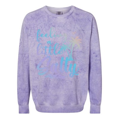 Feeling A Little Salty Summer Vibes Beach Vacay Summertime Gift Colorblast Crewneck Sweatshirt