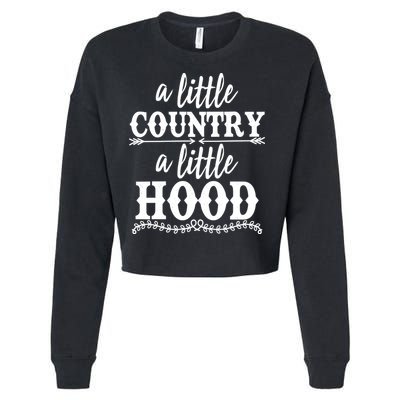 Funny A Little Country A Little Hood Cropped Pullover Crew