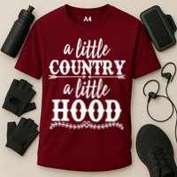 Funny A Little Country A Little Hood Cooling Performance Crew T-Shirt