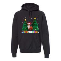 Funny Animal Lovers Deer Santa Hat Ugly Christmas Premium Hoodie