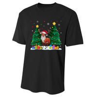 Funny Animal Lovers Deer Santa Hat Ugly Christmas Performance Sprint T-Shirt