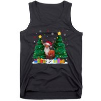 Funny Animal Lovers Deer Santa Hat Ugly Christmas Tank Top