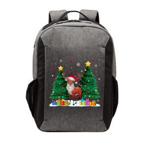 Funny Animal Lovers Deer Santa Hat Ugly Christmas Vector Backpack