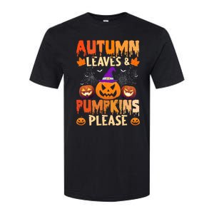 Fall Autumn Leaves & Pumpkin Please Halloween Softstyle CVC T-Shirt