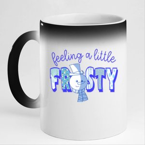 Feeling A Little Frosty Snowman Winter 11oz Black Color Changing Mug