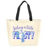 Feeling A Little Frosty Snowman Winter Zip Tote Bag