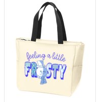 Feeling A Little Frosty Snowman Winter Zip Tote Bag