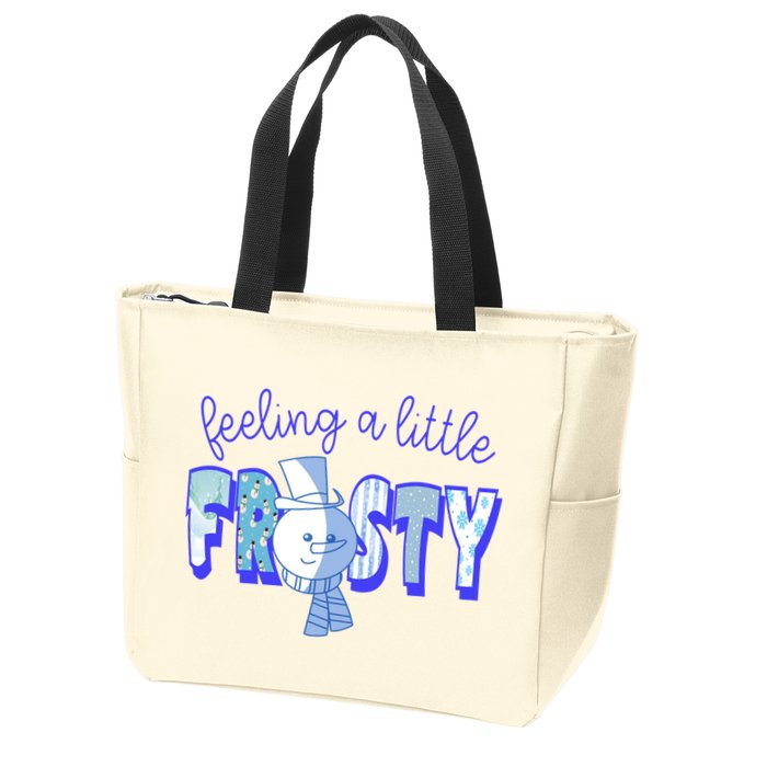 Feeling A Little Frosty Snowman Winter Zip Tote Bag