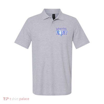 Feeling A Little Frosty Snowman Winter Softstyle Adult Sport Polo