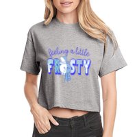 Feeling A Little Frosty Snowman Winter Women's Crop Top Tee