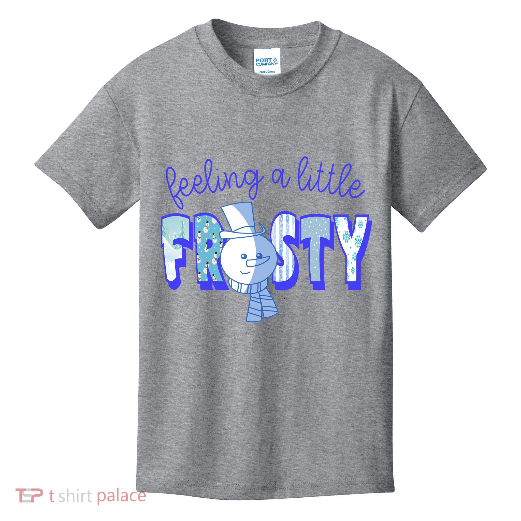 Feeling A Little Frosty Snowman Winter Kids T-Shirt