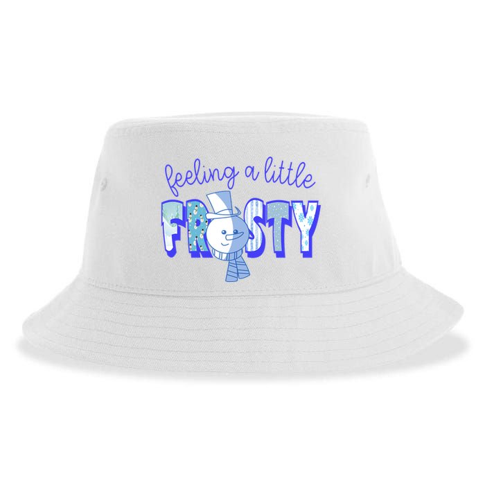 Feeling A Little Frosty Snowman Winter Sustainable Bucket Hat