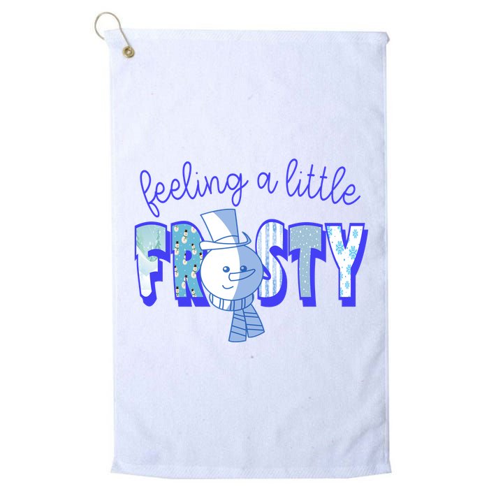 Feeling A Little Frosty Snowman Winter Golf Towel