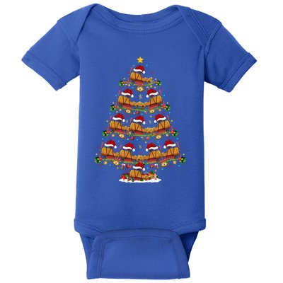 Funny Airplane Lover Matching Santa Airplane Christmas Tree Gift Baby Bodysuit