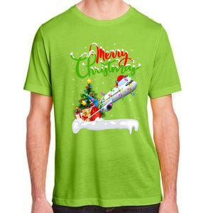 Funny Airplane Lover Xmas Lighting Santa Airplane Christmas Gift Adult ChromaSoft Performance T-Shirt