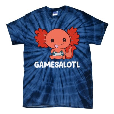 Funny Axolotl Lover Gamesalotl Gaming Axolotl  Tie-Dye T-Shirt