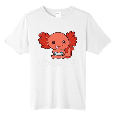 Funny Axolotl Lover Gamesalotl Gaming Axolotl  Tall Fusion ChromaSoft Performance T-Shirt