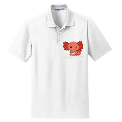 Funny Axolotl Lover Gamesalotl Gaming Axolotl  Dry Zone Grid Polo