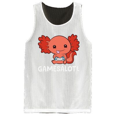 Funny Axolotl Lover Gamesalotl Gaming Axolotl  Mesh Reversible Basketball Jersey Tank