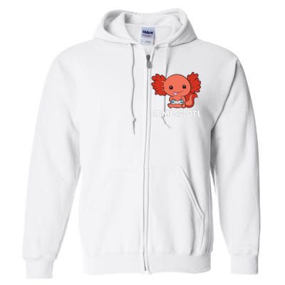 Funny Axolotl Lover Gamesalotl Gaming Axolotl  Full Zip Hoodie