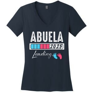 Funny Abuela Loading 2025 Baby Gender Reveal Women's V-Neck T-Shirt