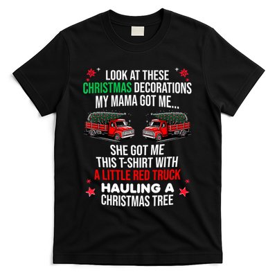 Funny A Little Red Truck Hauling A Christmas Tree T-Shirt