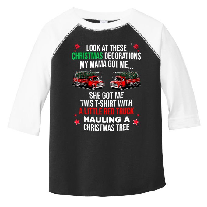 Funny A Little Red Truck Hauling A Christmas Tree Toddler Fine Jersey T-Shirt