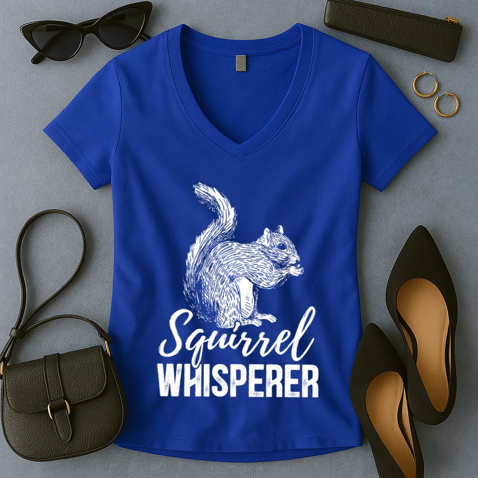 Forest Animal Lover Squirrel Whisperer Gift Idea Squirrel Cute Gift Women's V-Neck T-Shirt