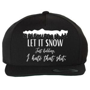 Funny Adult Let It Snow Just Ding Vulgar Sarcastic Gift Wool Snapback Cap