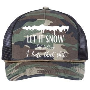 Funny Adult Let It Snow Just Ding Vulgar Sarcastic Gift Retro Rope Trucker Hat Cap