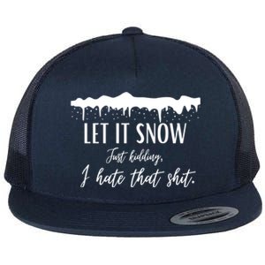 Funny Adult Let It Snow Just Ding Vulgar Sarcastic Gift Flat Bill Trucker Hat