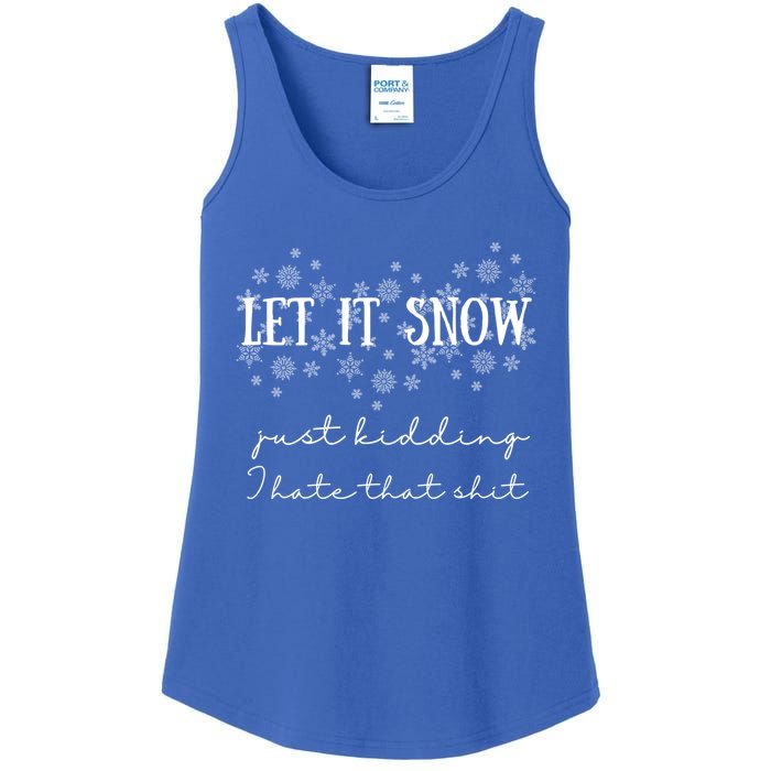 Funny Adult Let It Snow Just Ding Vulgar Sarcastic Funny Gift Ladies Essential Tank